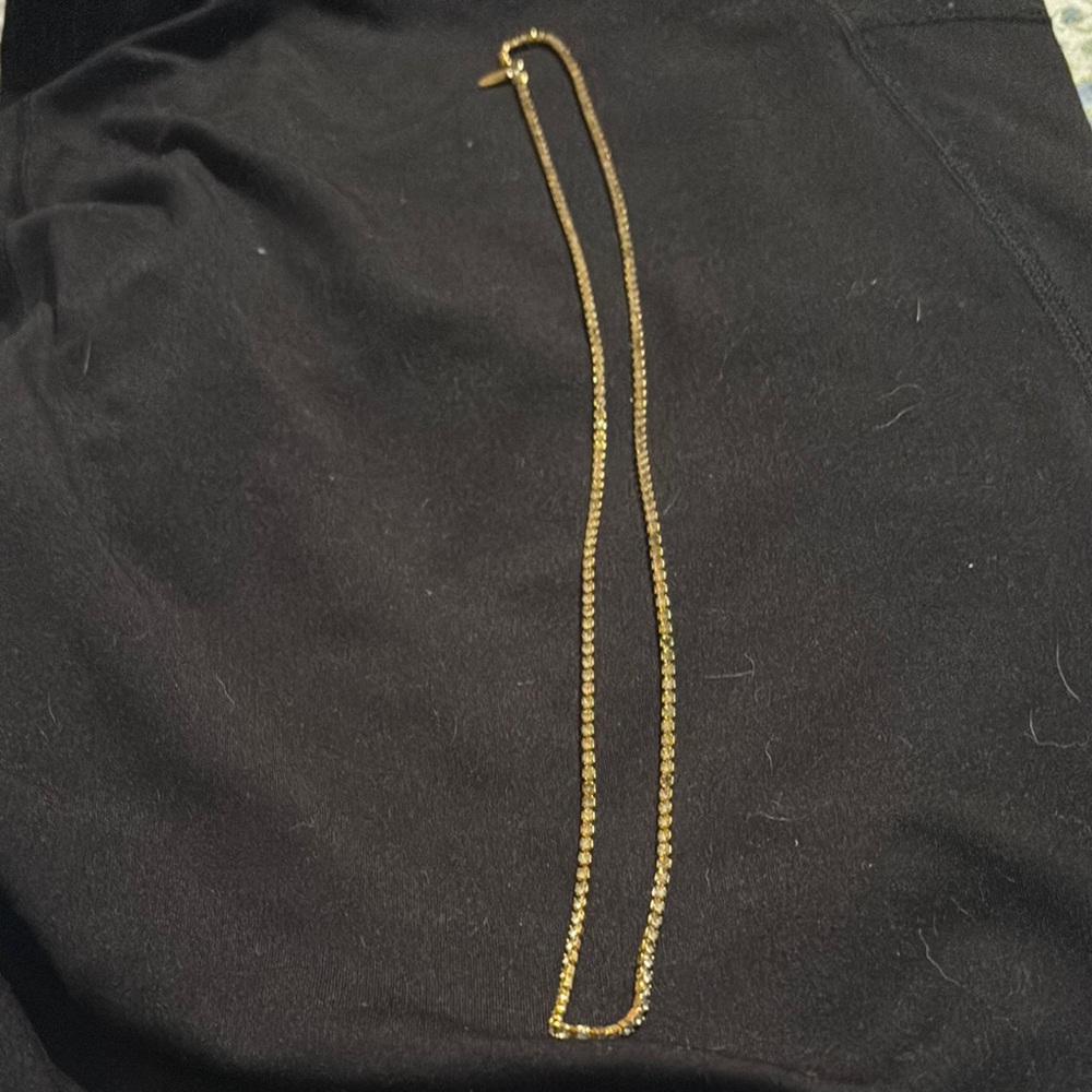 Gold tone and CZ Delicate Chain Necklace Jewelry
